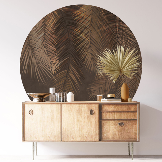 Round / Circle Wall Sticker - Botanical pattern