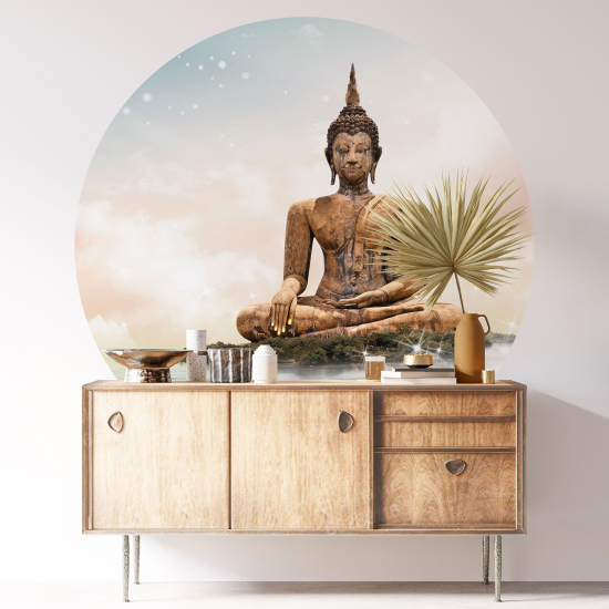 Round / Circle Wall Sticker - Buddha