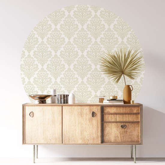 Round / Circle Wall Sticker - Damask pattern