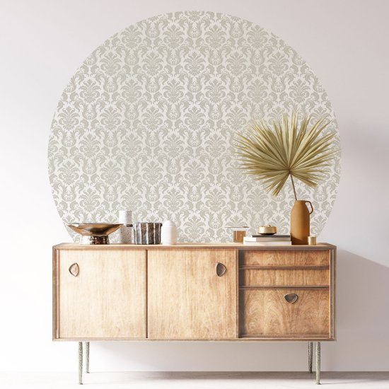 Round / Circle Wall Sticker - Damask pattern