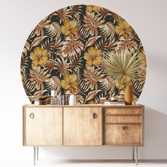 Round / Circle Wall Sticker - Floral pattern