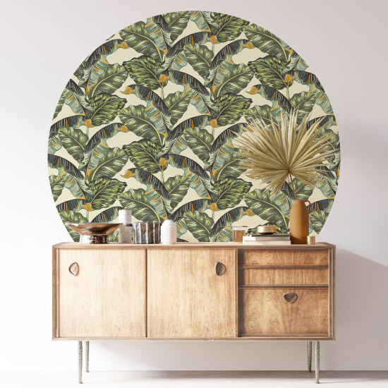 Round / Circle Wall Sticker - Floral pattern