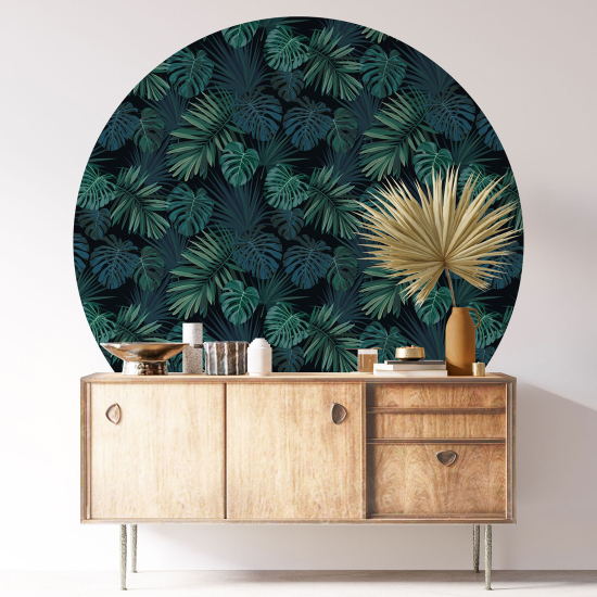 Round / Circle Wall Sticker - Floral pattern