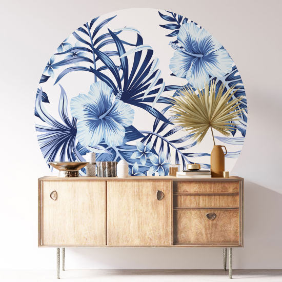 Round / Circle Wall Sticker - Floral pattern