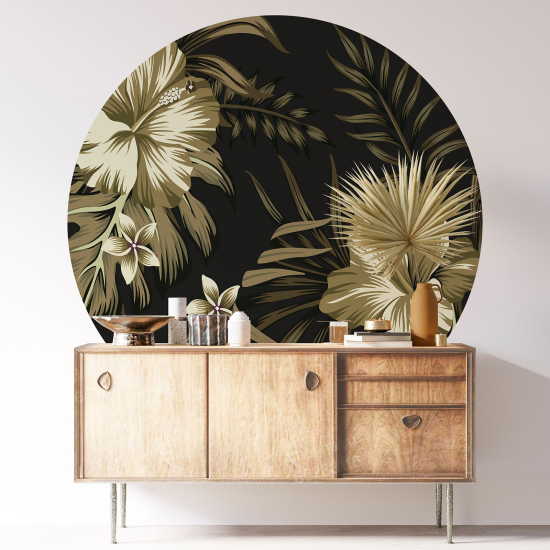 Round / Circle Wall Sticker - Floral pattern