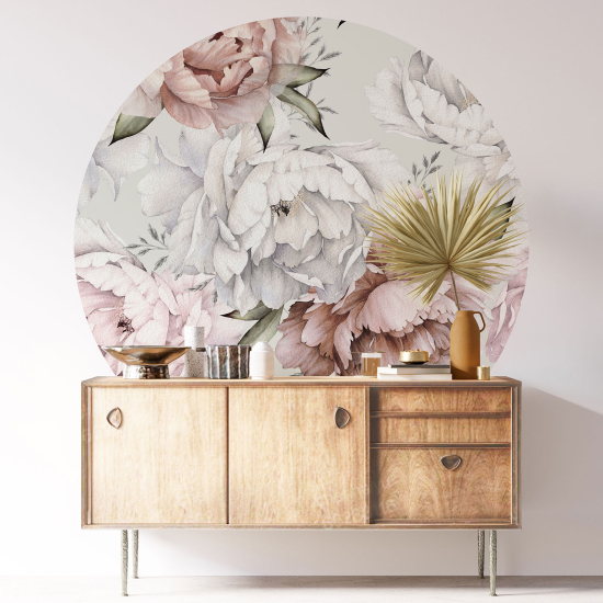 Round / Circle Wall Sticker - Floral pattern