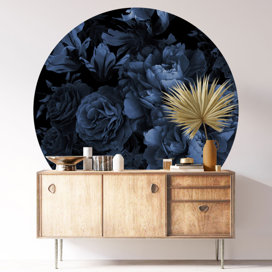 Round / Circle Wall Sticker - Floral pattern