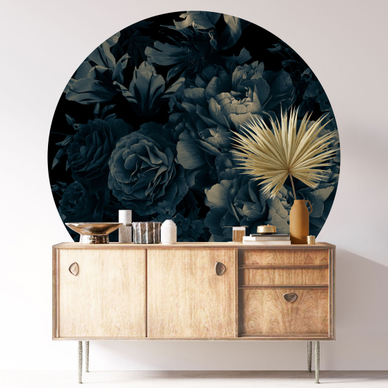 Round / Circle Wall Sticker - Floral pattern