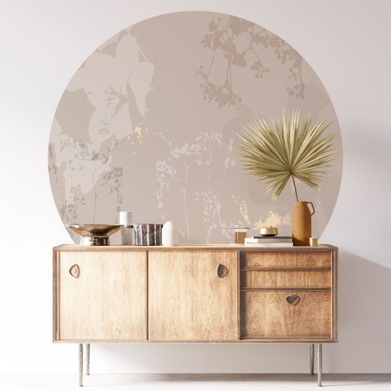 Round / Circle Wall Sticker - Floral pattern