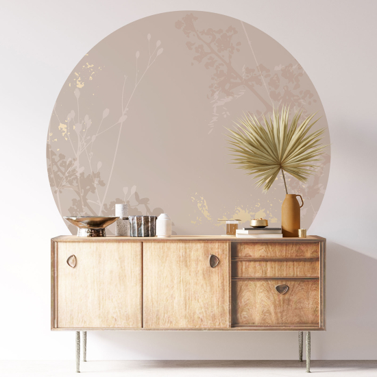 Round / Circle Wall Sticker - Floral pattern