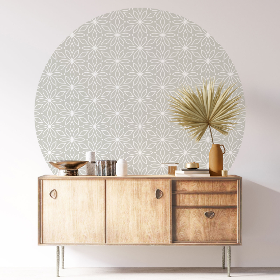 Round / Circle Wall Sticker - Flowers