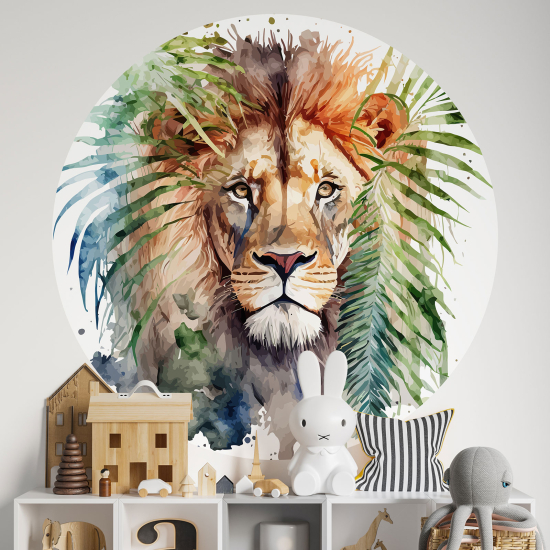 Round / Circle Wall Sticker for Kids - Lion