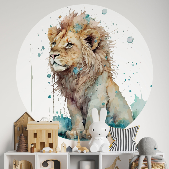 Round / Circle Wall Sticker for Kids - Lion