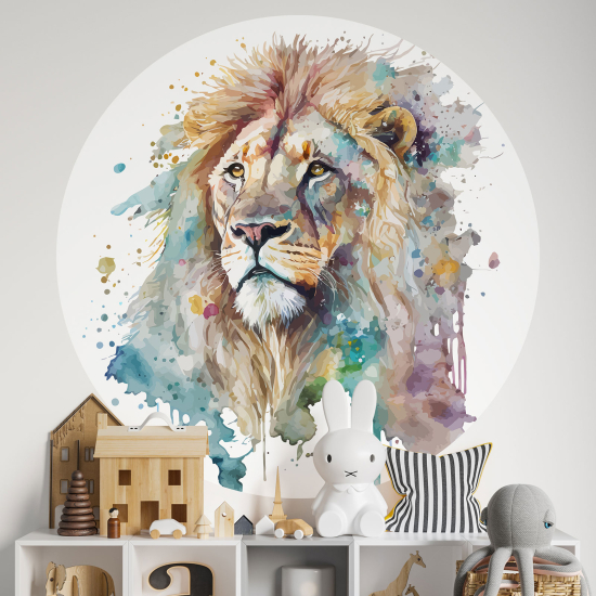 Round / Circle Wall Sticker for Kids - Lion