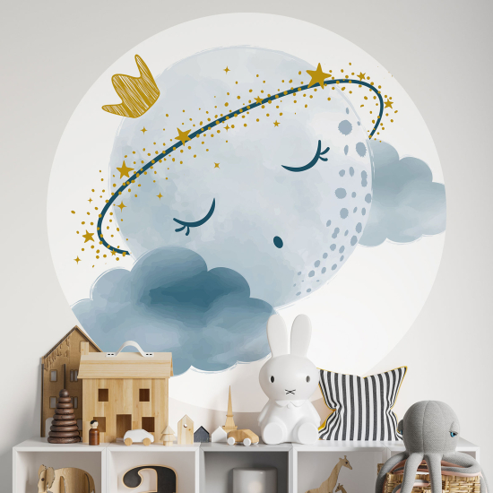 Round / Circle Wall Sticker for Kids - Night