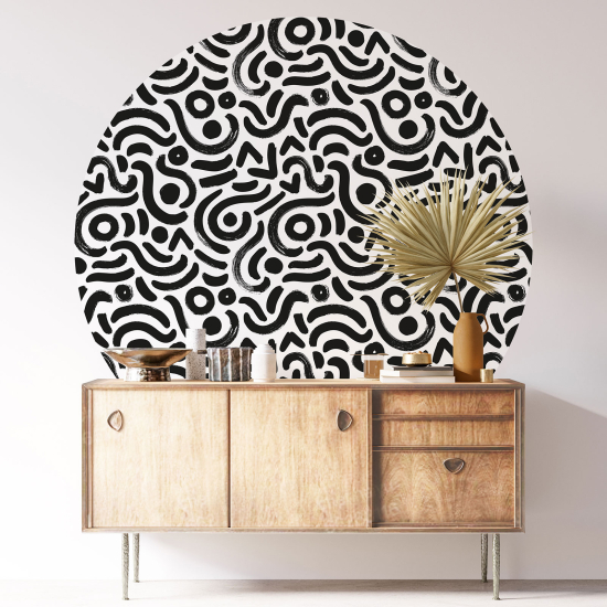 Round / Circle Wall Sticker - Graphic Pattern