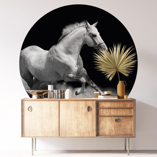 Round / Circle Wall Sticker - Horse