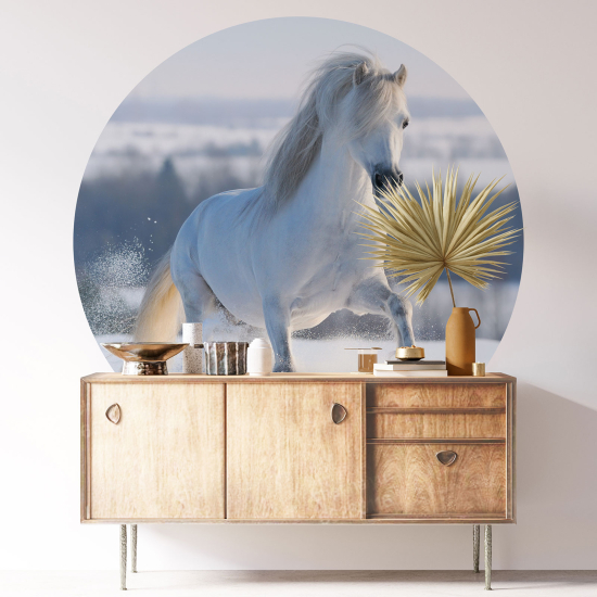 Round / Circle Wall Sticker - Horse