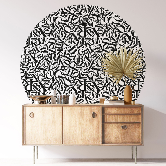 Round / Circle Wall Sticker - Letters