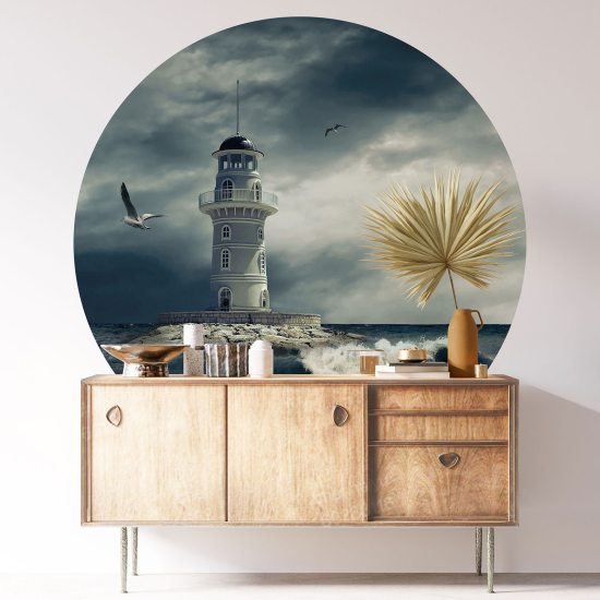 Round / Circle Wall Sticker - Lighthouse