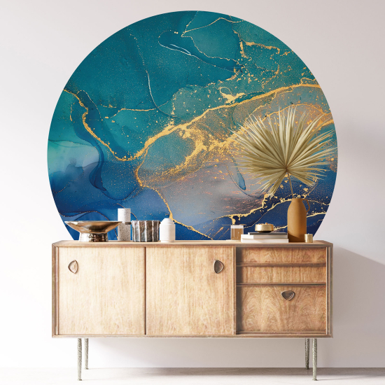 Round / Circle Wall Sticker - Marbled Effect