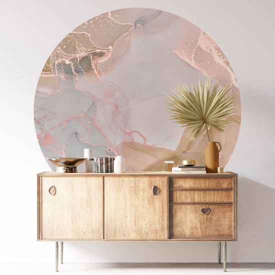 Round / Circle Wall Sticker - Marbled Effect