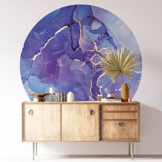 Round / Circle Wall Sticker - Marbled Effect