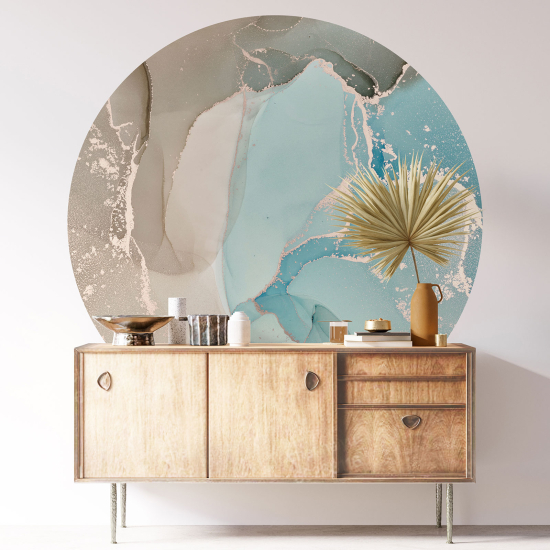 Round / Circle Wall Sticker - Marbled Effect