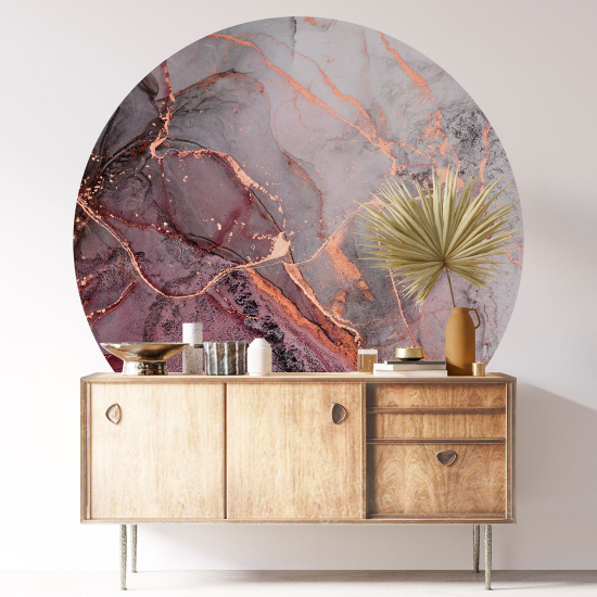 Round / Circle Wall Sticker - Marbled Effect