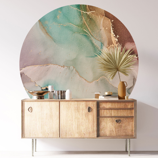 Round / Circle Wall Sticker - Marbled Effect