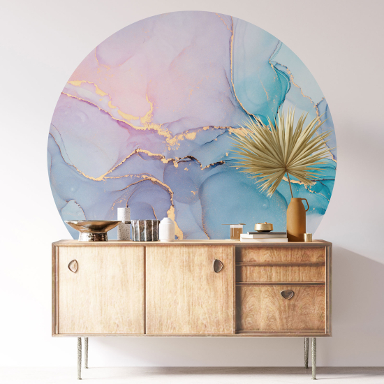 Round / Circle Wall Sticker - Marbled Effect