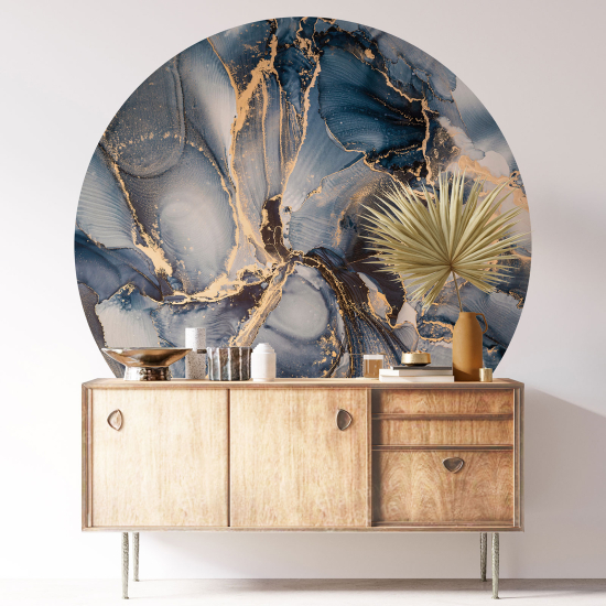 Round / Circle Wall Sticker - Marbled Effect