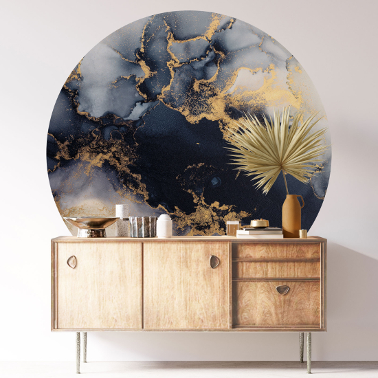 Round / Circle Wall Sticker - Marbled Effect