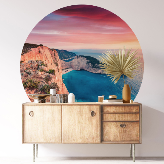 Round / Circle Wall Sticker - Navagio Beach Greece