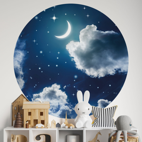 Round / Circle Wall Sticker - Night