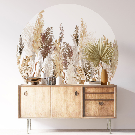 Round / Circle Wall Sticker - Pampas