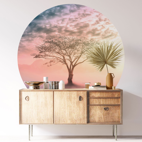 Round / Circle Wall Sticker - Tree