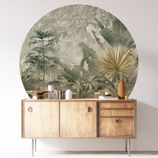 Round / Circle Wall Sticker - Tropical Forest