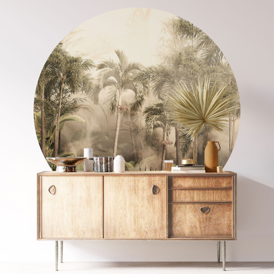 Round / Circle Wall Sticker - Tropical Forest