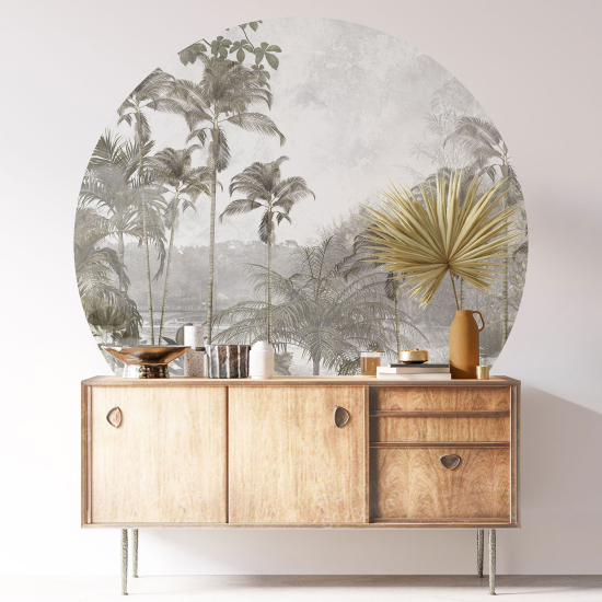 Round / Circle Wall Sticker - Tropical Forest