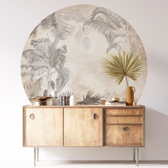 Round / Circle Wall Sticker - Tropical Forest