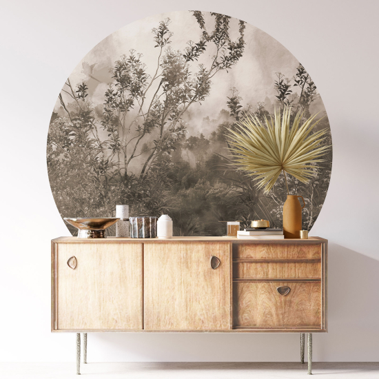 Round / Circle Wall Sticker - Tropical Forest