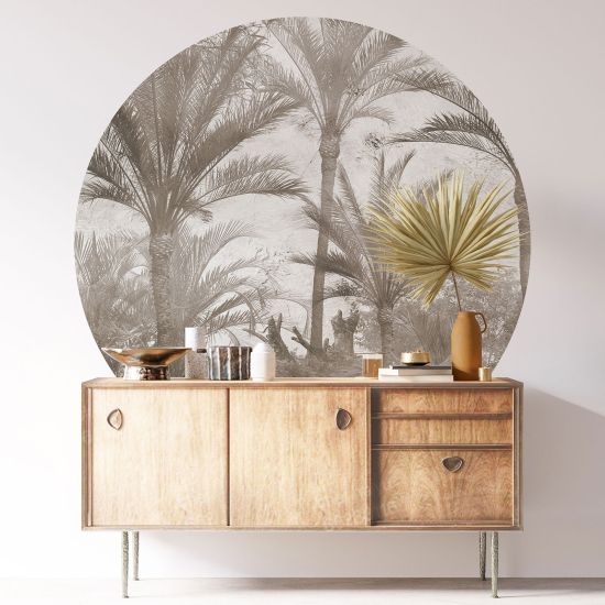 Round / Circle Wall Sticker - Tropical Forest