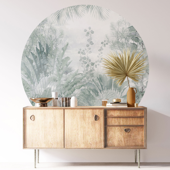 Round / Circle Wall Sticker - Tropical Forest