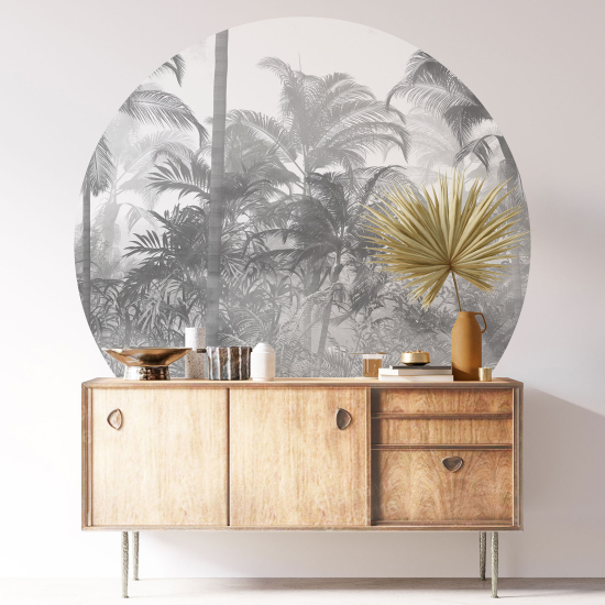 Round / Circle Wall Sticker - Tropical Forest