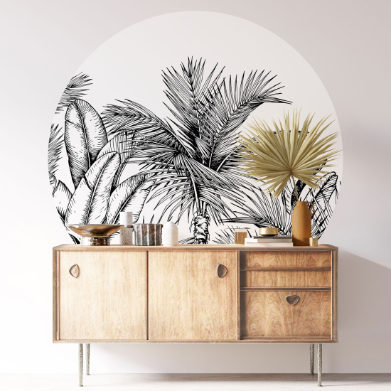 Round / Circle Wall Sticker - Tropical Forest