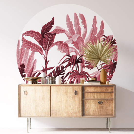 Round / Circle Wall Sticker - Tropical Forest