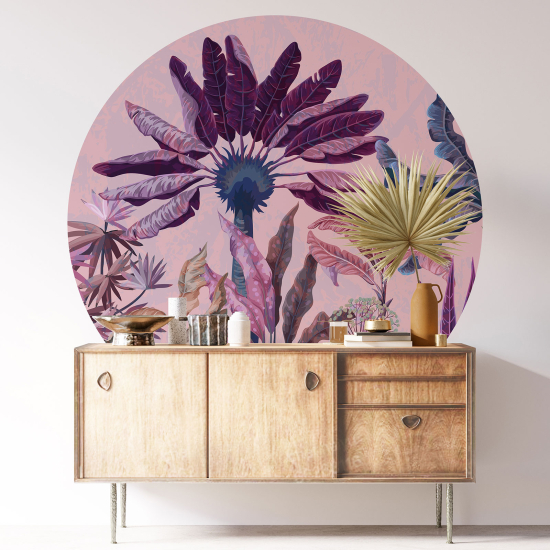 Round / Circle Wall Sticker - Tropical Forest