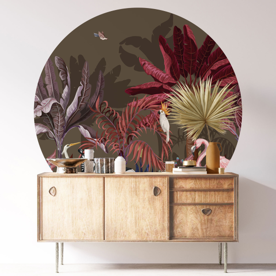 Round / Circle Wall Sticker - Tropical Forest