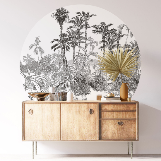 Round / Circle Wall Sticker - Tropical Forest